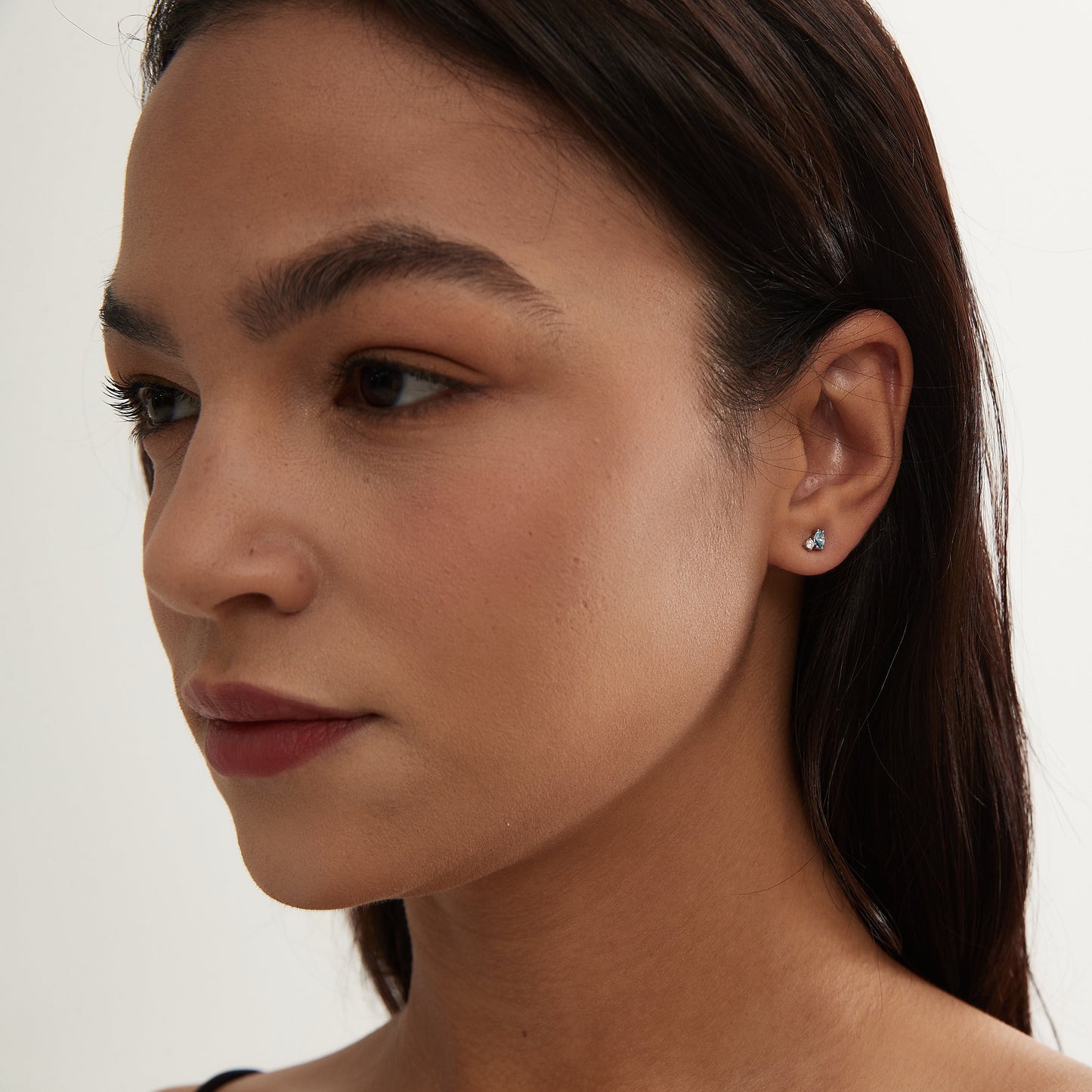 Blue Marquise Helix Piercing Earring Studs with Lab-Grown Diamond – Ethical, Elegant & Sustainable | LTM Jewels - LTM JEWELS