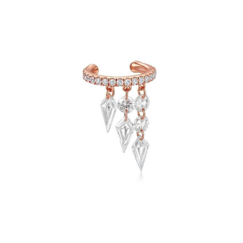 Floating Kite-shaped Diamond Ear Cuff