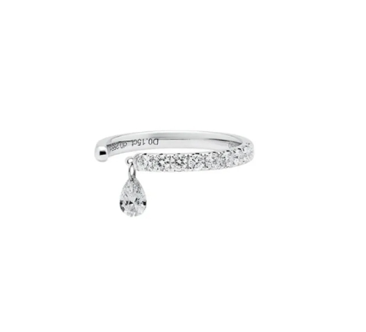 Floating Pear Diamond Finger Ring
