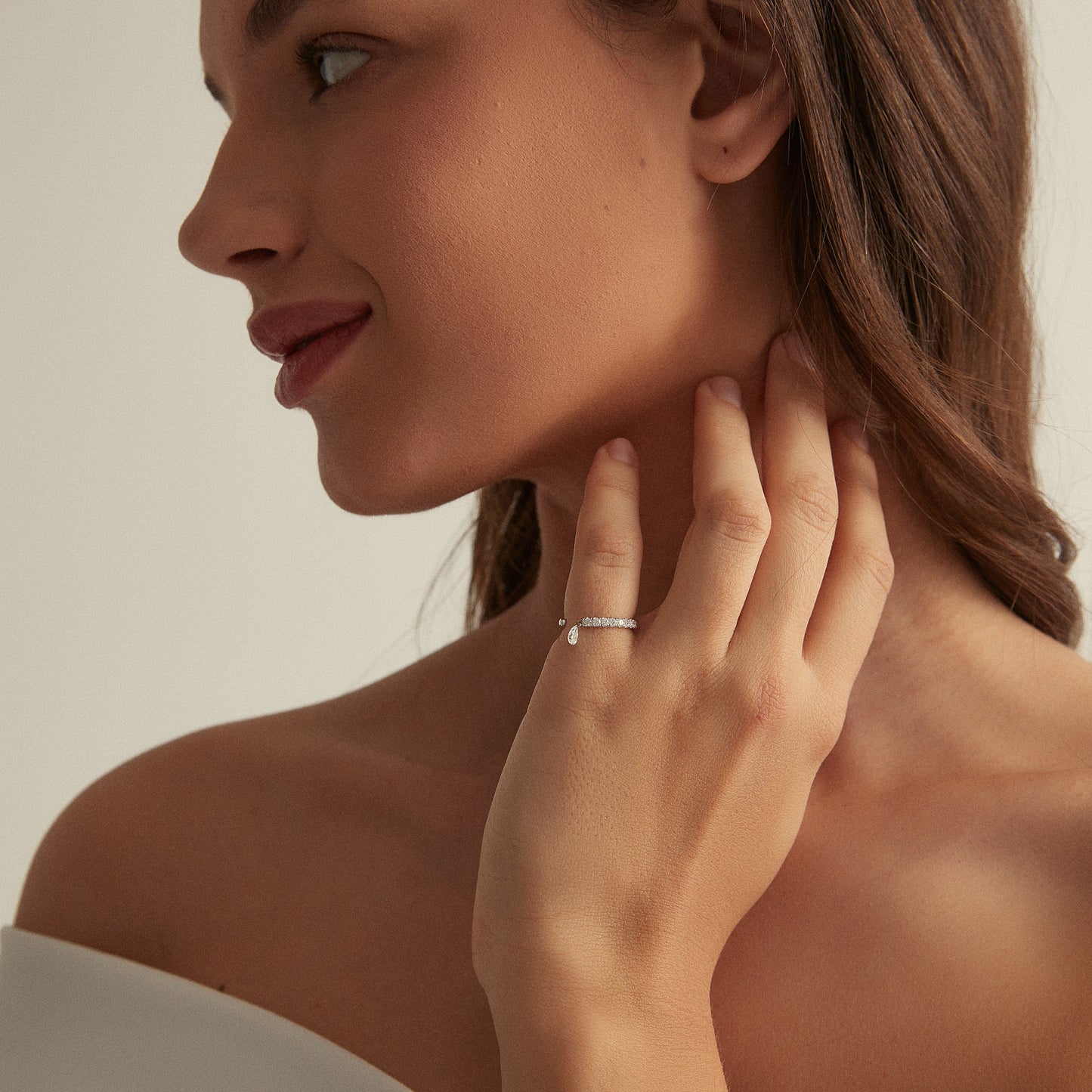 Floating Pear Diamond Ring - LTM JEWELS