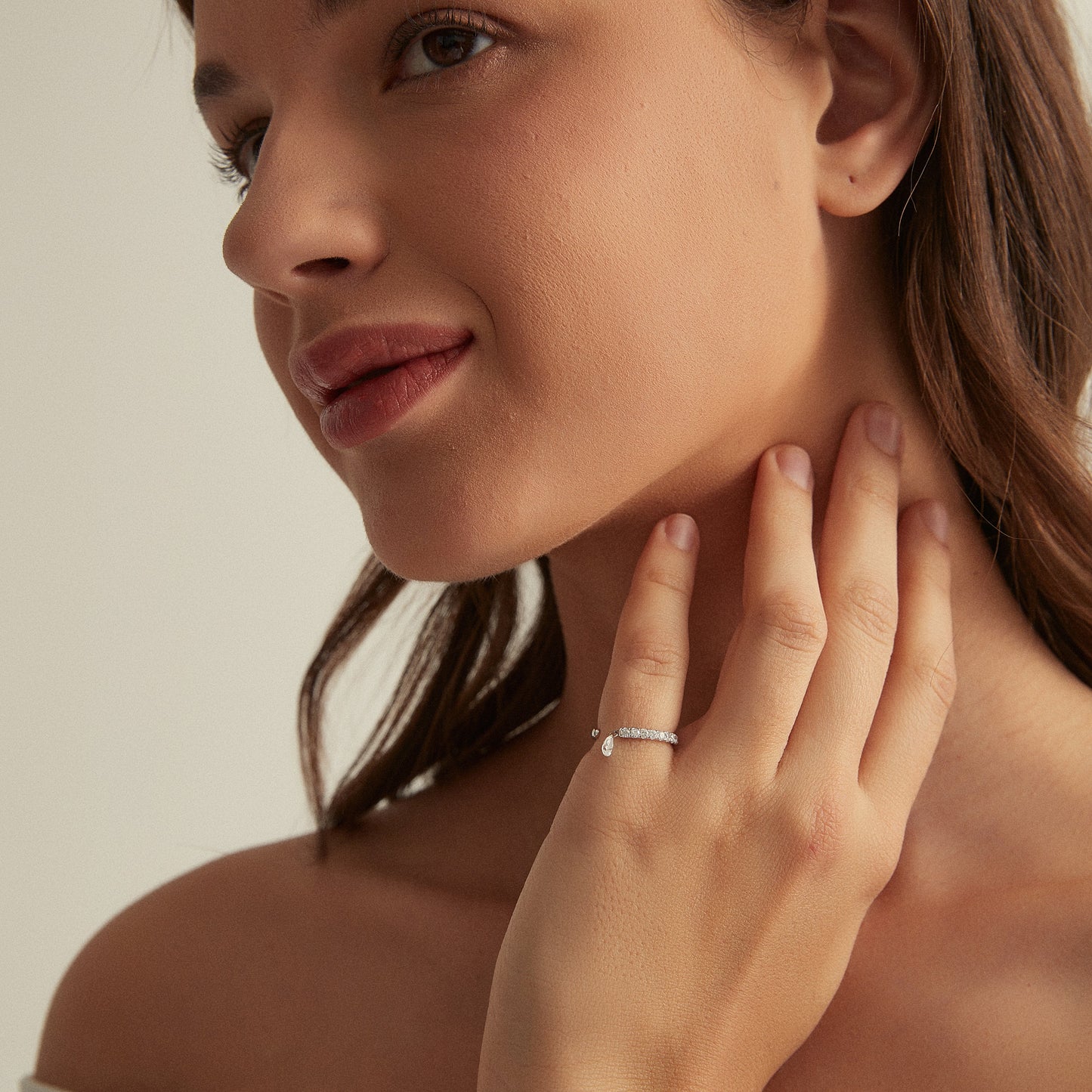 Floating Pear Diamond Ring - LTM JEWELS