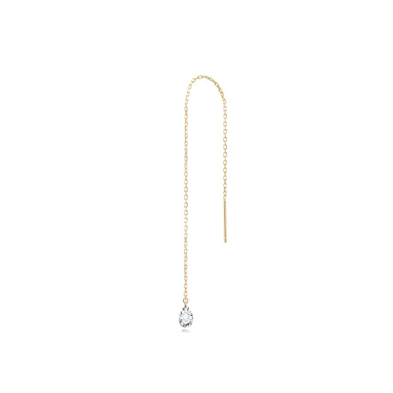 Floating Pear Diamond Threader Earring - LTM JEWELS