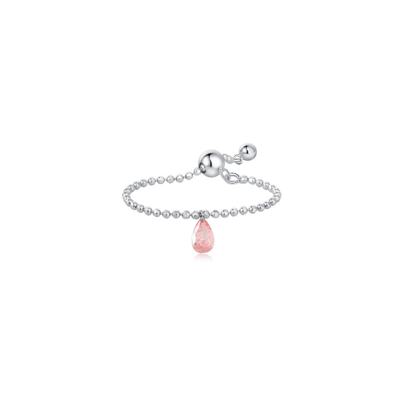Floating Pink Single Diamond Chain Ring - LTM JEWELS