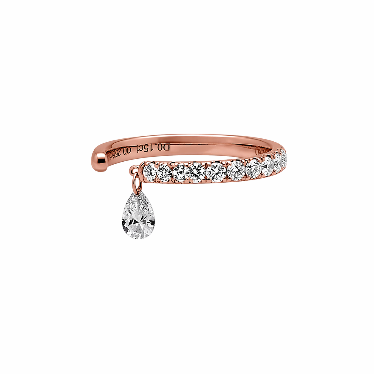Pear Drop Pavé Fineger Ring | Radiant Drift