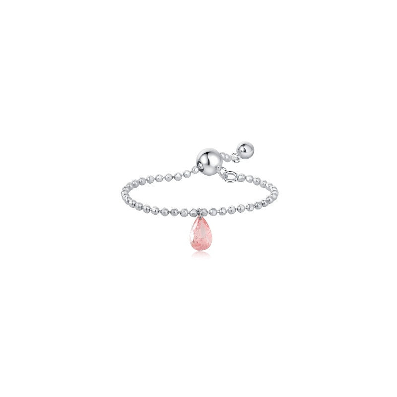 Floating Multiple Drilled Diamonds Chain Finger Ring