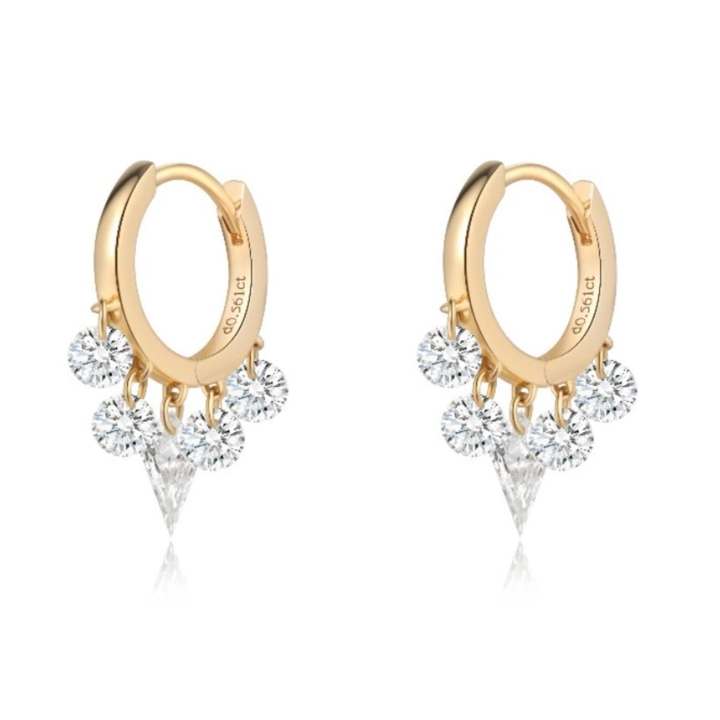 Floating Kite Diamond Charm Hoop Earring