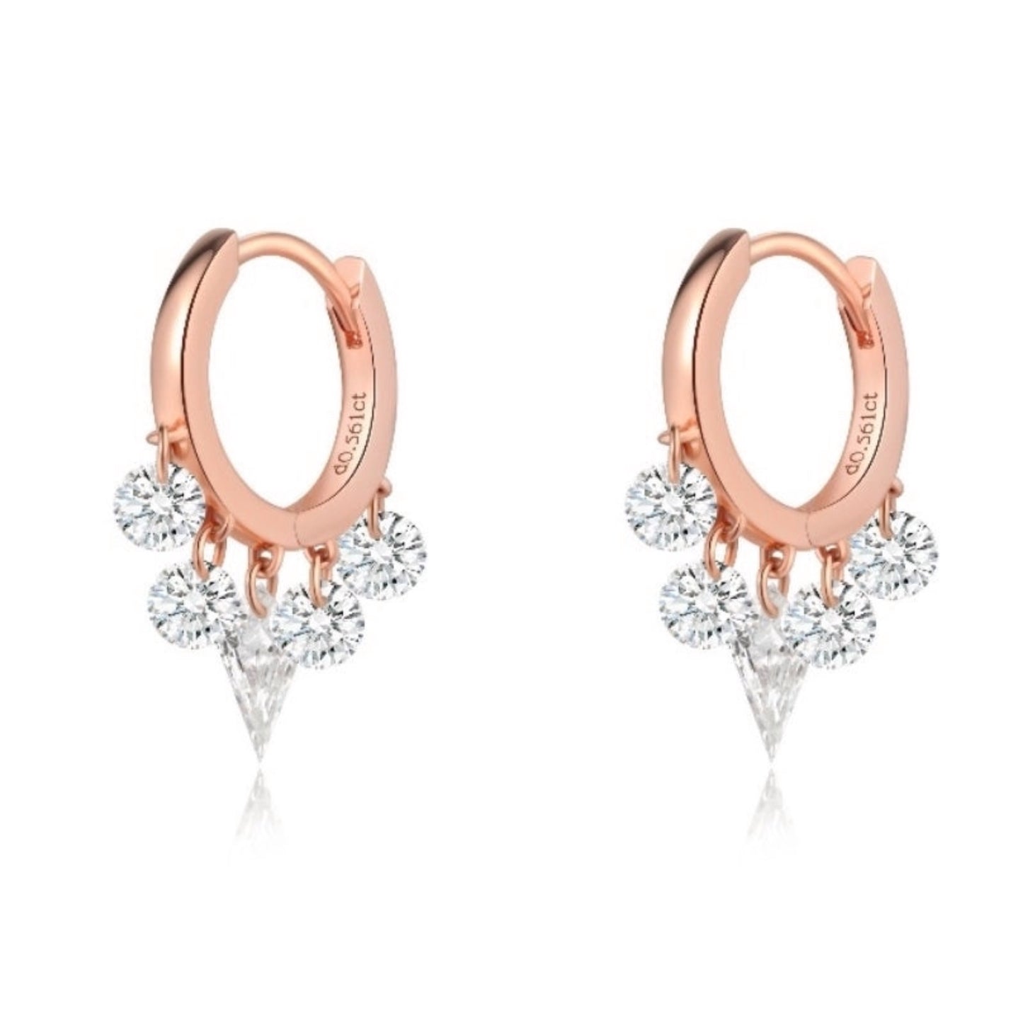 Floating Kite Diamond Charm Hoop Earring