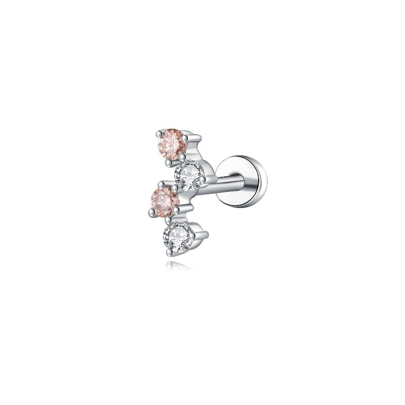 Pink Diamond Threaded Stud Earring - LTM JEWELS