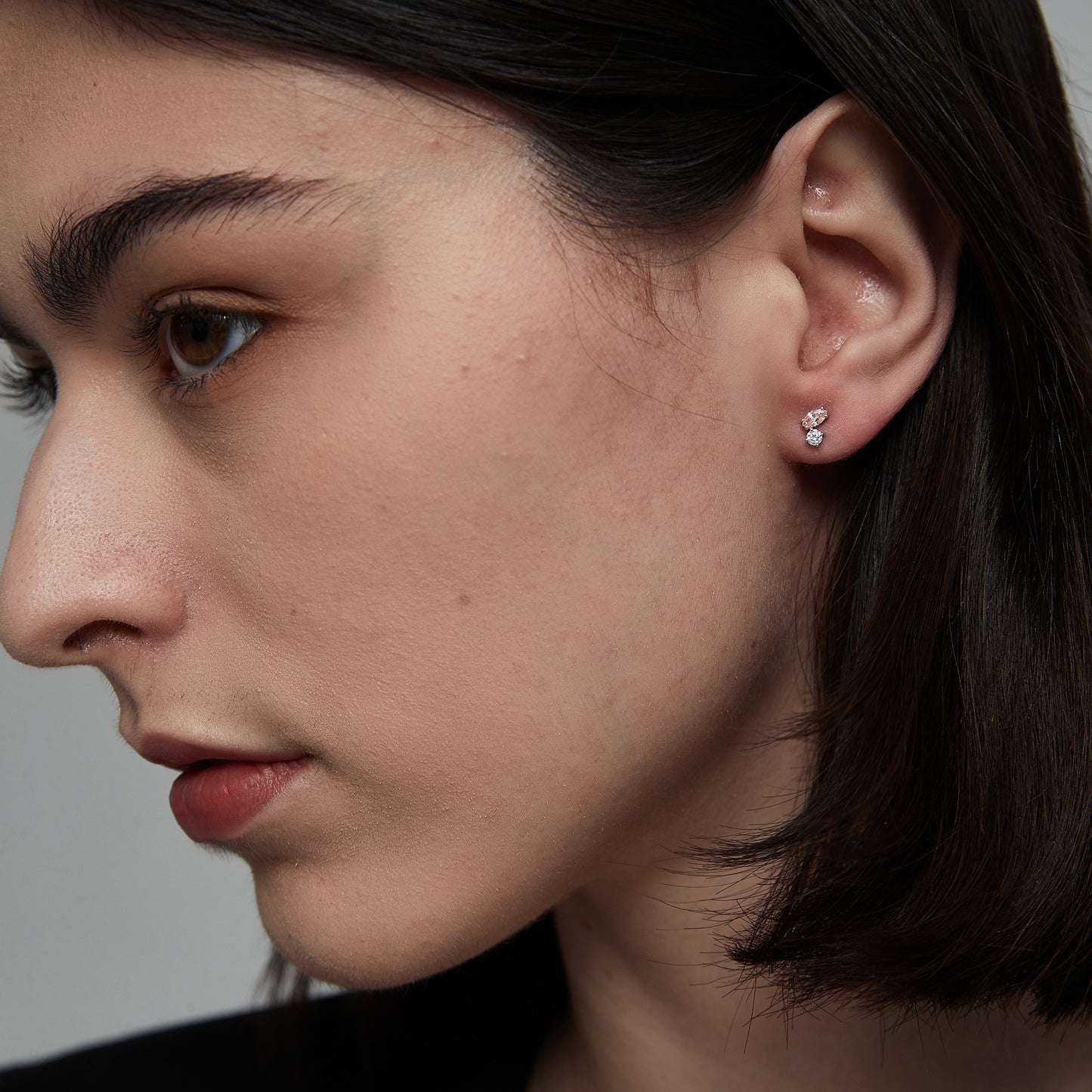 Pink Marquise Diamond Threaded Stud Earring - LTM JEWELS