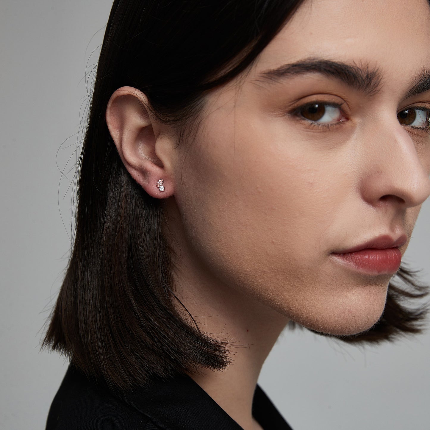 Pink Marquise Diamond Threaded Stud Earring - LTM JEWELS