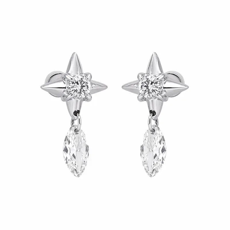 Star Marquise Diamond Dangle Stud | Architectural Rhythm