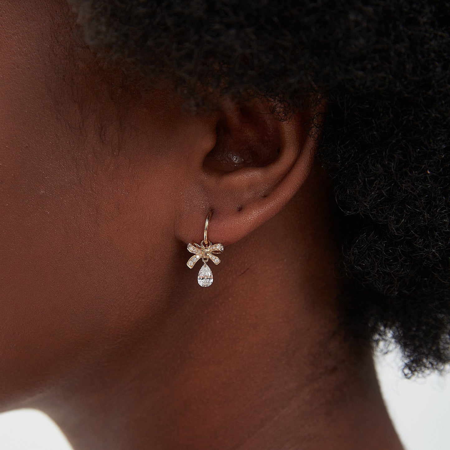 Butterfly Pear-Shaped Floating Diamond Earring Charm
