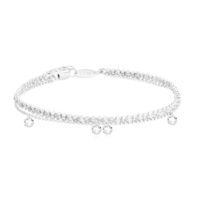 Floating Diamond and Fantasy Multiple Diamonds Woven Rope Bracelet