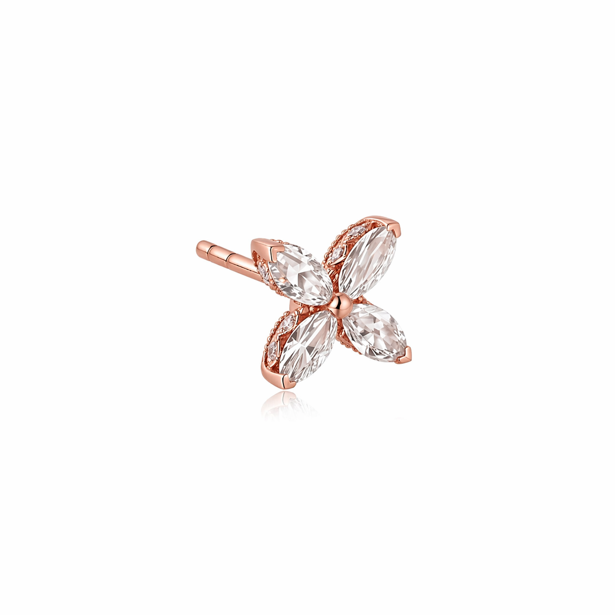Four Leaf Threaded Stud | Lucky Clover