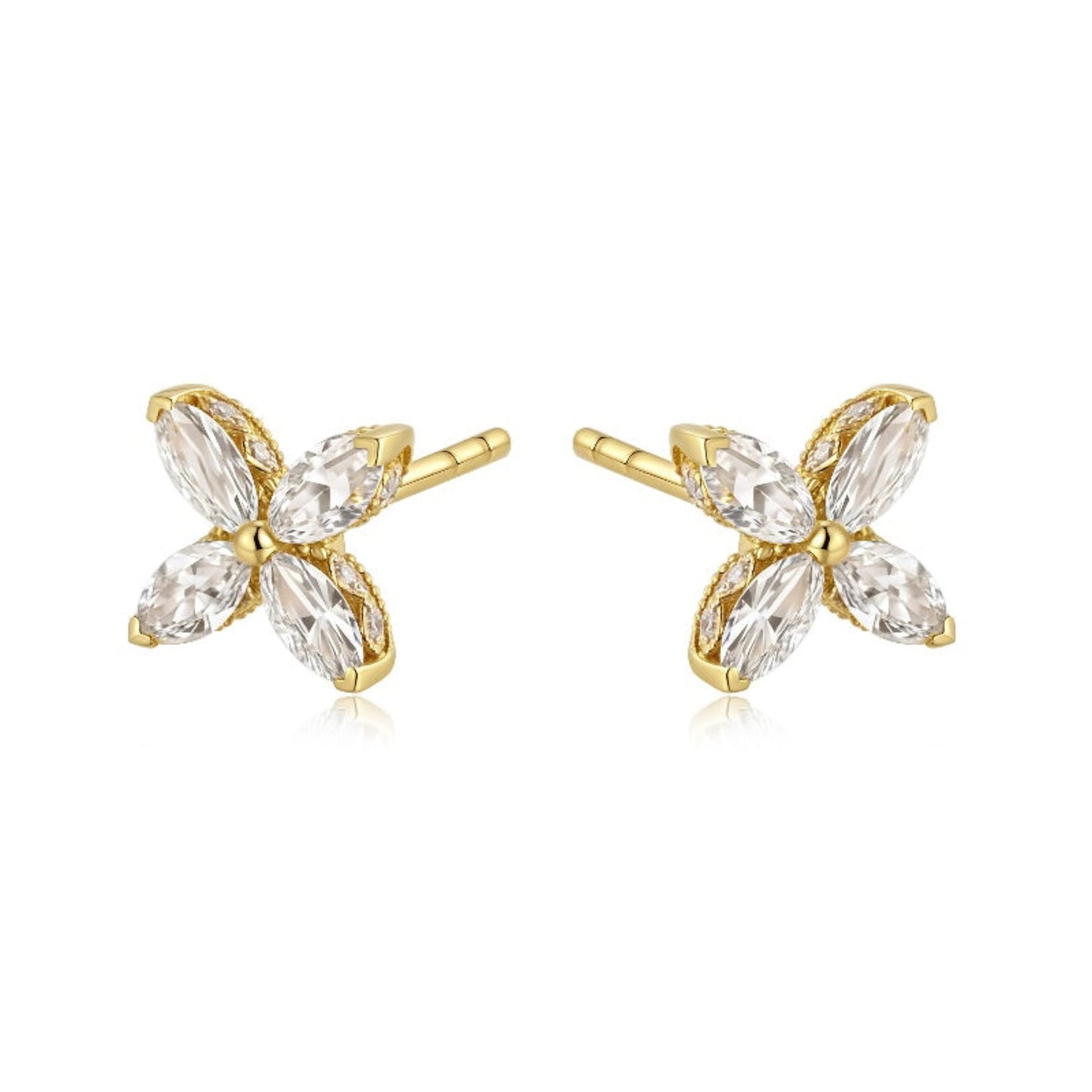 Four Leaf Threaded Stud | Lucky Clover