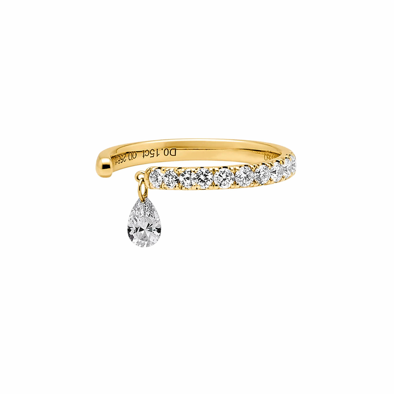 Pear Drop Pavé Fineger Ring | Radiant Drift