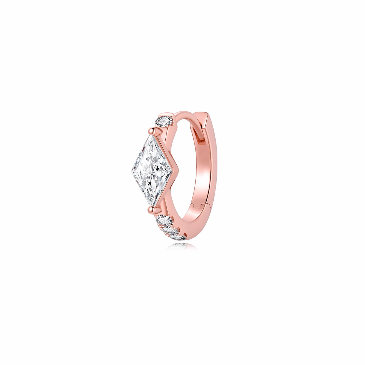 Lozenge Pavé Hoop Earring | Architectural Rhythm