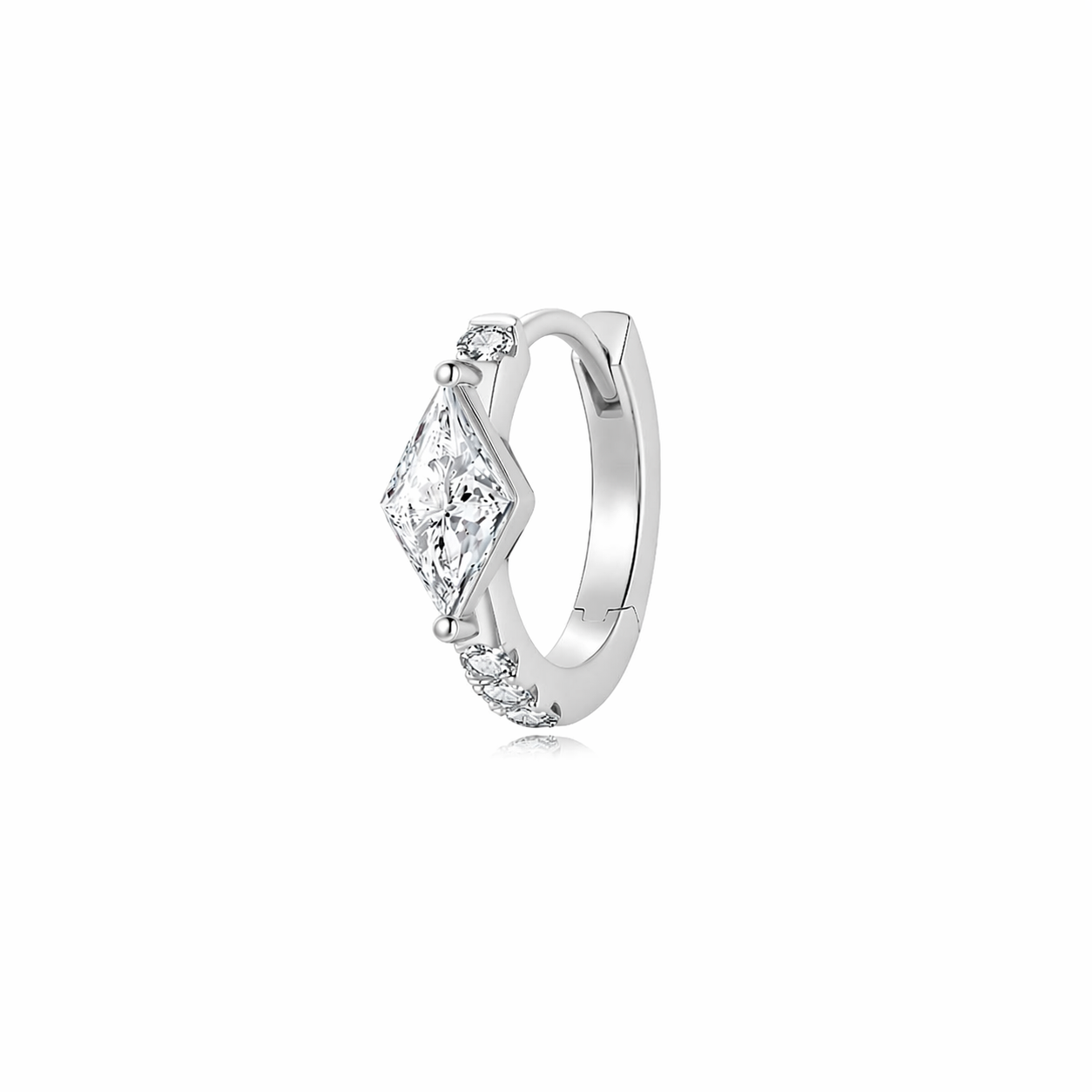 Lozenge Pavé Hoop Earring | Architectural Rhythm