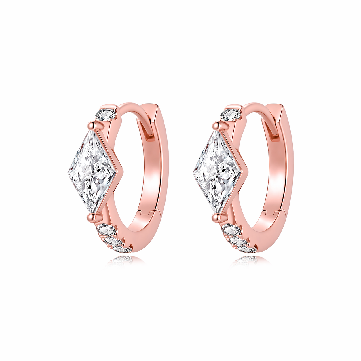 Lozenge Pavé Hoop Earring | Architectural Rhythm