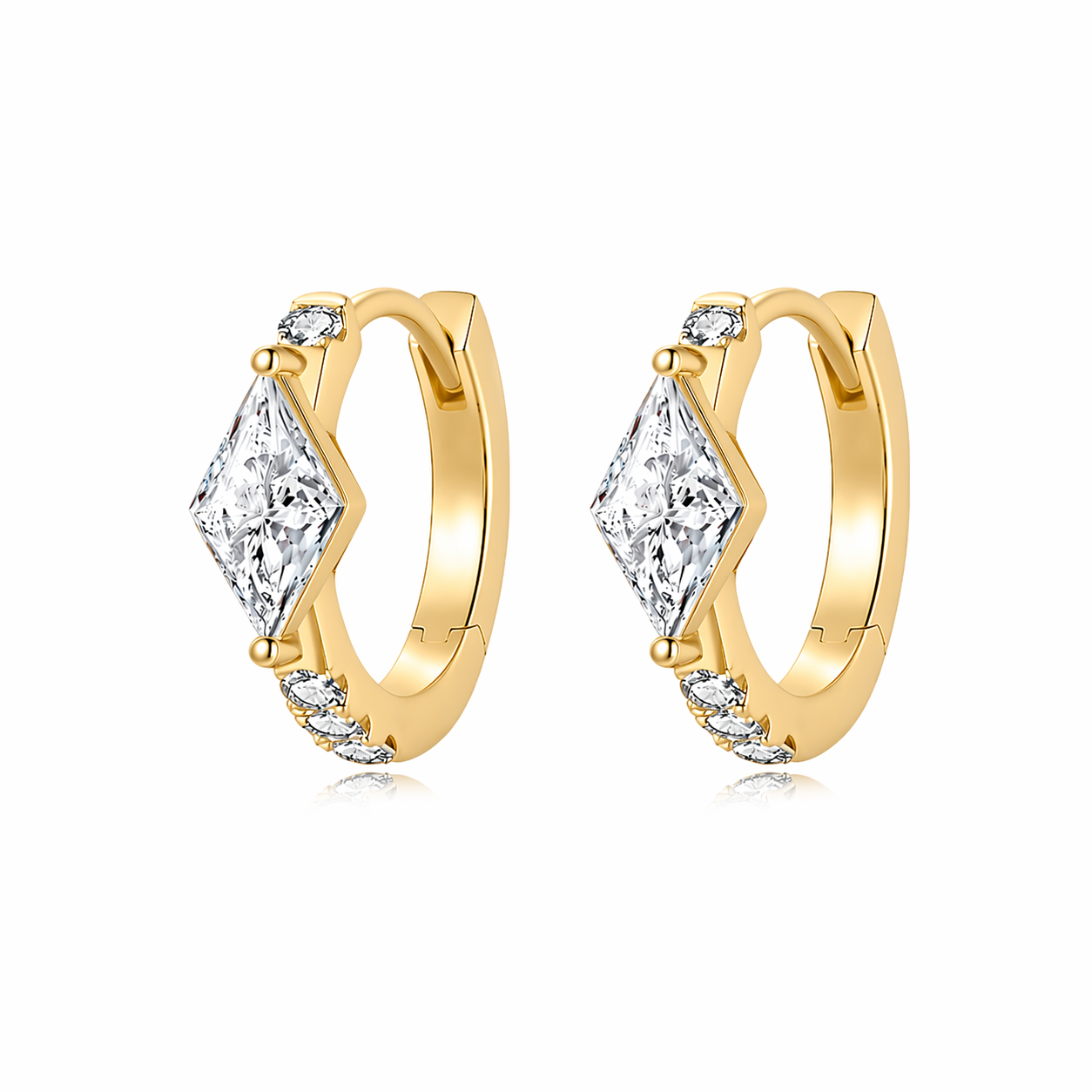 Lozenge Pavé Hoop Earring | Architectural Rhythm