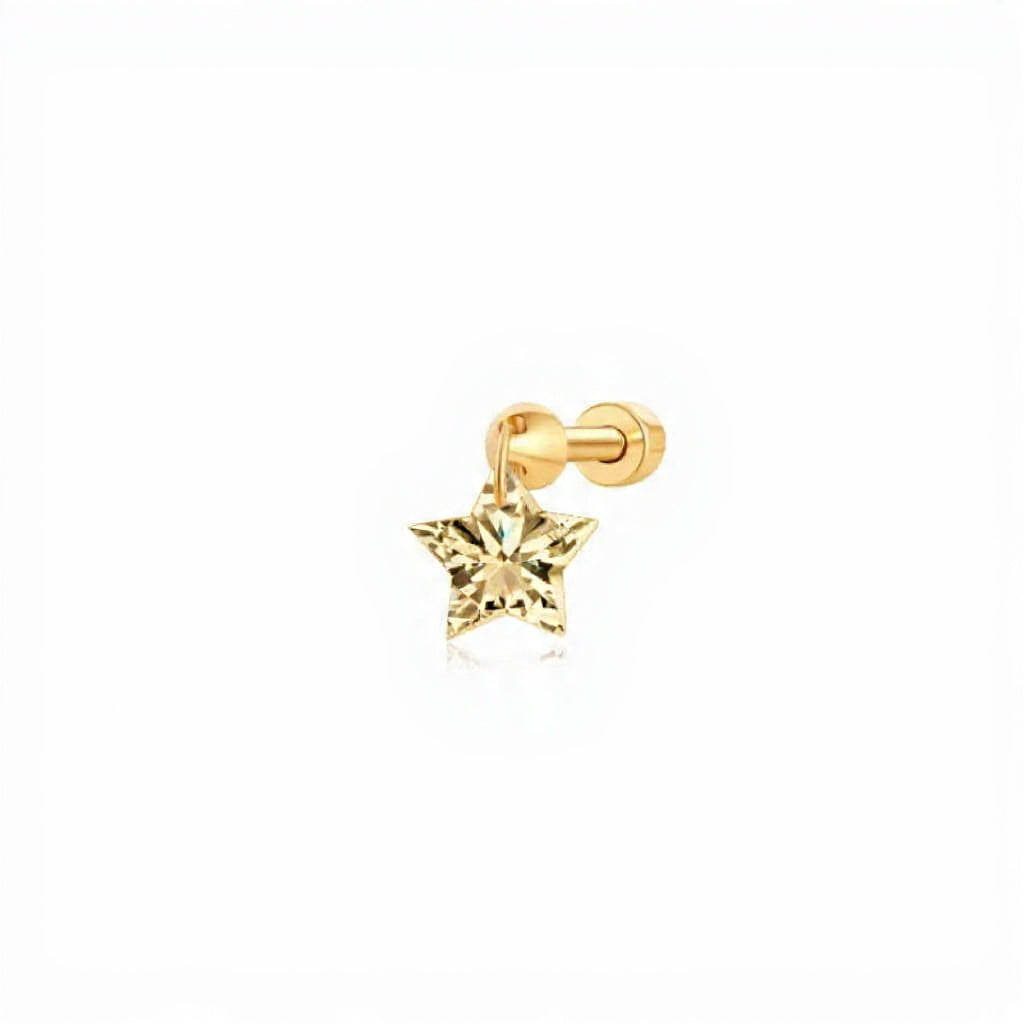 Floating Star-Cut Diamond Stud Earring