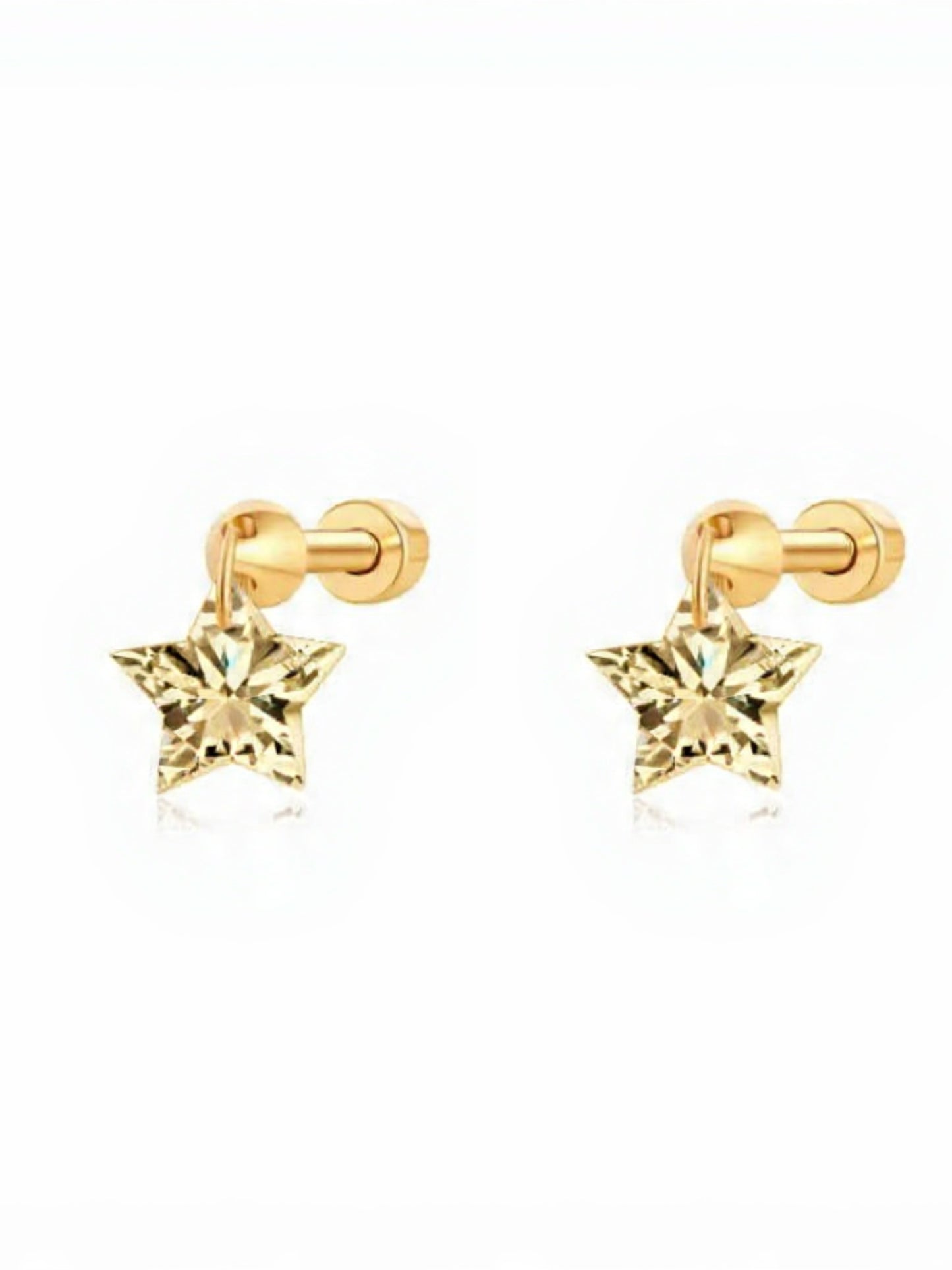 Floating Star-Cut Diamond Stud Earring