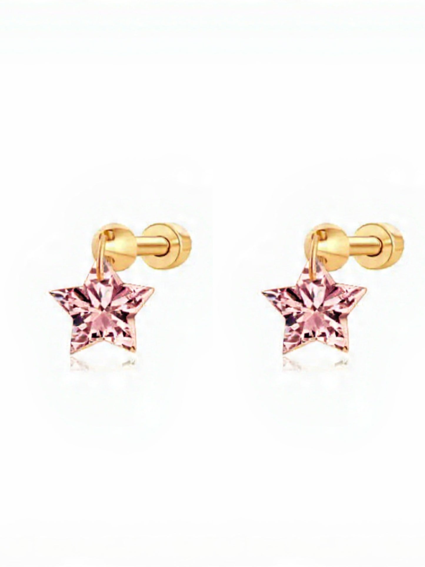 Floating Star-Cut Diamond Stud Earring