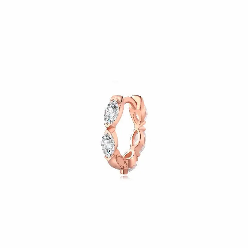 Luxurious 18K solid gold Marquise Row Hoop earring from LTM Jewels, featuring a seamless alignment of brilliant marquise-cut lab-grown diamonds. This modern eternity hoop showcases a cinematic glow with stones available in 5, 6, or 7-stone variants (up to 0.297ctw). Featuring a high-polish 18K gold finish, this VVS-VS clarity and D-E color diamond earring is a sustainable fine jewelry staple for curated ear stacks and high-fashion minimalist aesthetics.