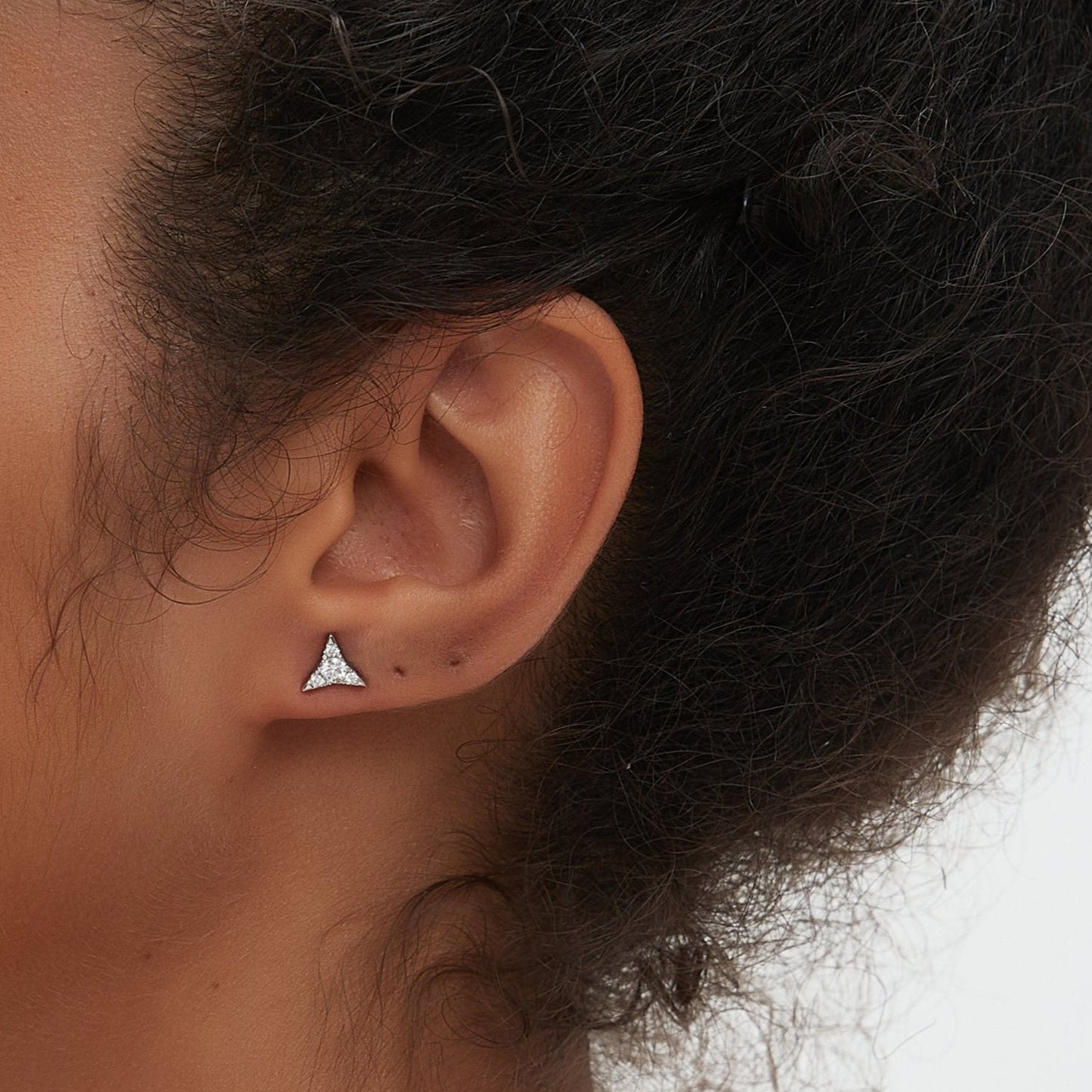 Natural Diamond Threaded Triangular Star Stud Earring - LTM JEWELS