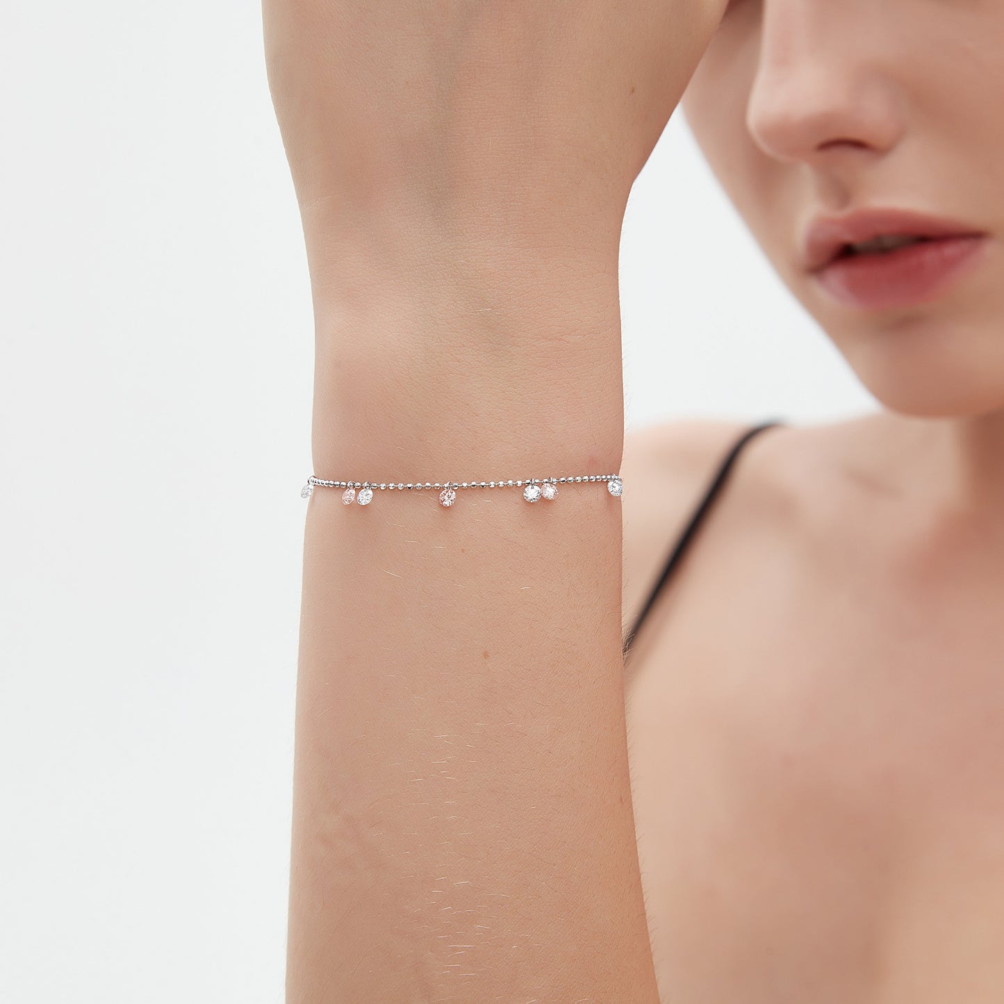 Pink Floating Diamond Bracelet - LTM JEWELS