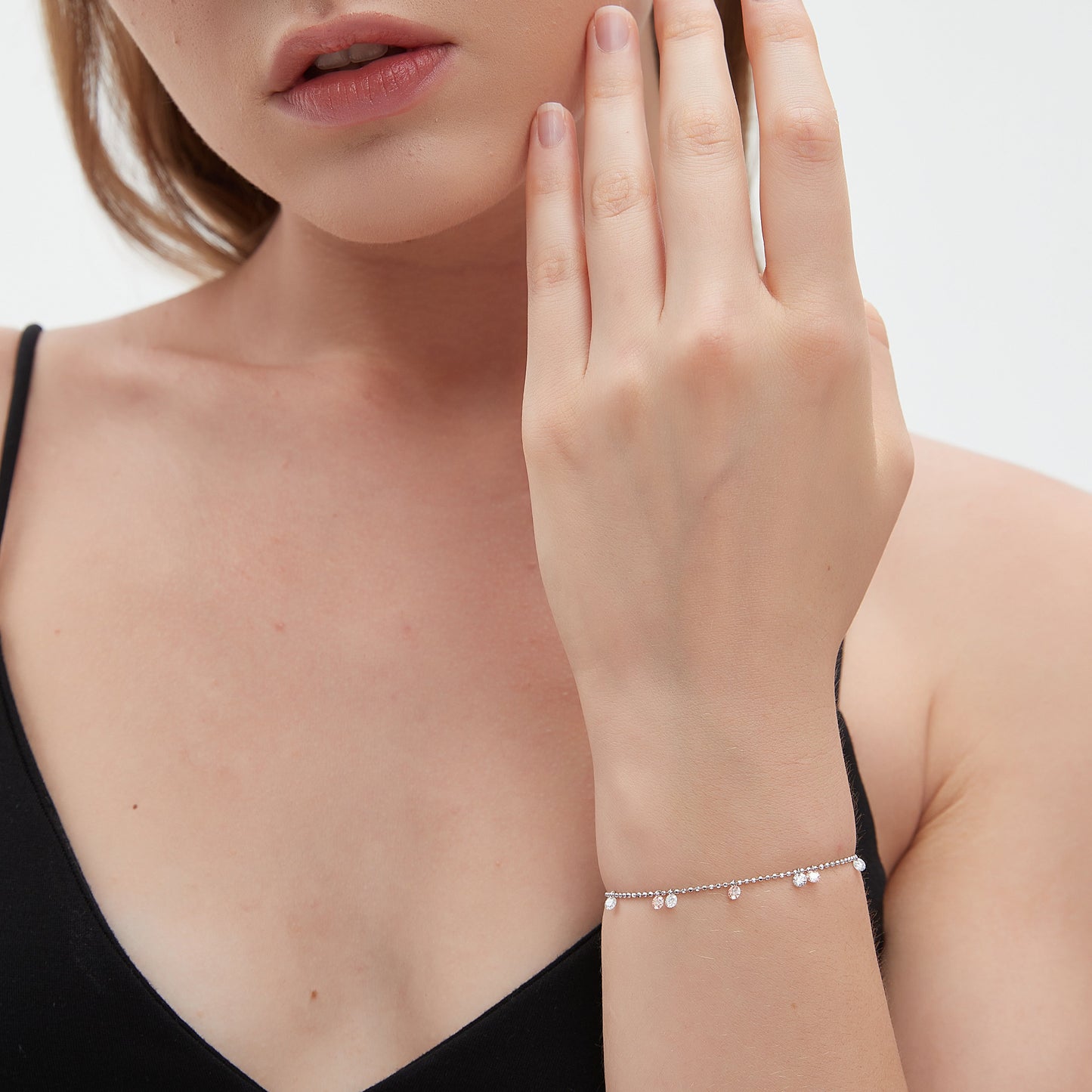Pink Floating Diamond Bracelet | Elegant Jewelry by LTM Jewels