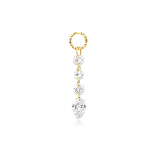 Multi-Diamonds Pear-Shaped Floating Diamond Charm