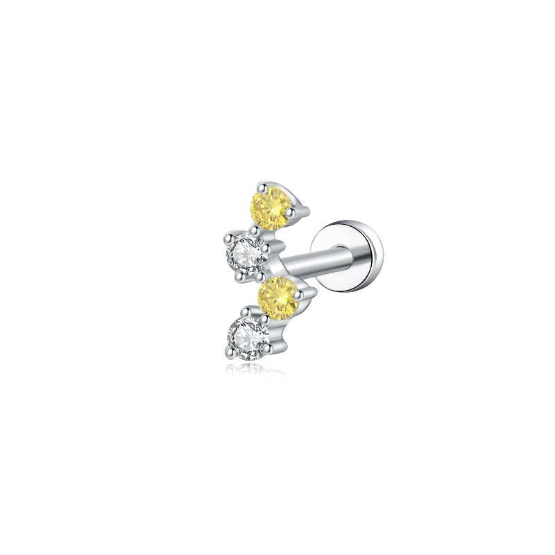 Yellow Diamond Threaded Stud Earring - LTM JEWELS