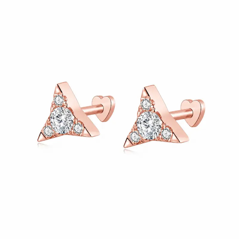 18K solid gold Diamond Star Stud featuring precision-set natural round diamonds arranged within a geometric celestial star silhouette. The lightweight sculptural design creates refined brilliance, architectural elegance, and modern luxury curated ear styling.