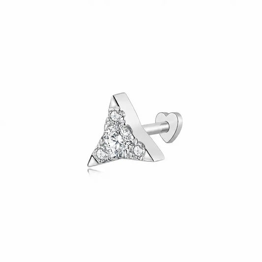 18K solid gold Diamond Star Stud featuring precision-set natural round diamonds arranged within a geometric celestial star silhouette. The lightweight sculptural design creates refined brilliance, architectural elegance, and modern luxury curated ear styling.