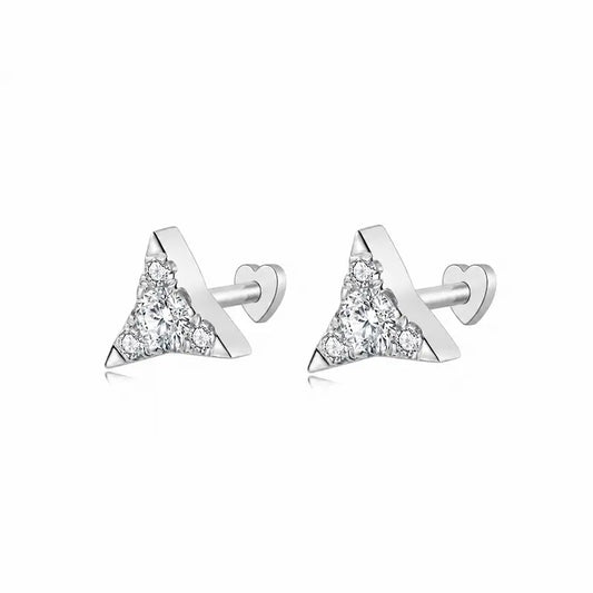 18K solid gold Diamond Star Stud featuring precision-set natural round diamonds arranged within a geometric celestial star silhouette. The lightweight sculptural design creates refined brilliance, architectural elegance, and modern luxury curated ear styling.