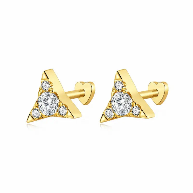 18K solid gold Diamond Star Stud featuring precision-set natural round diamonds arranged within a geometric celestial star silhouette. The lightweight sculptural design creates refined brilliance, architectural elegance, and modern luxury curated ear styling.