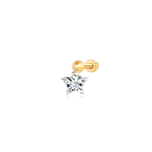 18K solid gold stud with a 0.3ct star-cut lab-grown diamond.