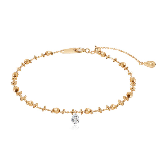 LTM JEWELS 18K solid gold bracelet with a single 0.15ct floating diamond